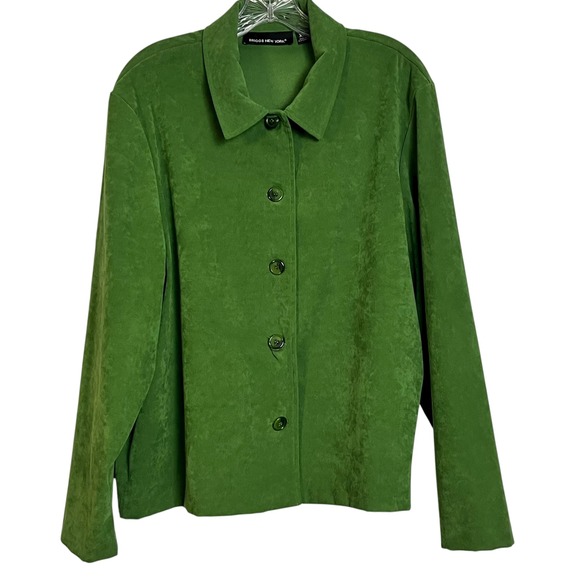 Briggs New York Button Down Green Career Jacket XL Long Sleeve Collar (3065) - Picture 1 of 6